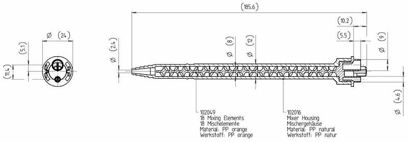 Statikmischer MFHX 10-32T