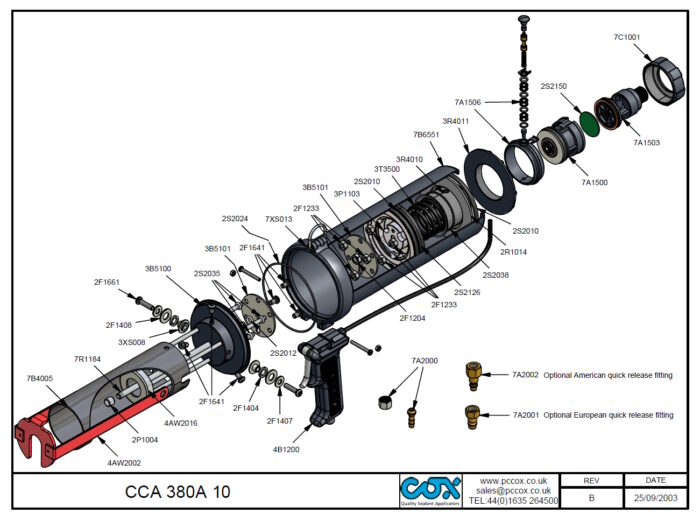 Cox 2-K-Kartuschenpresse COX2020, Pneumatisch, 380 ml, CCA 380 Serie von COX™